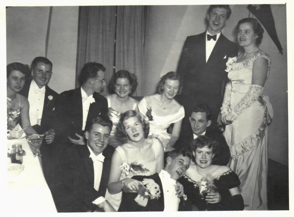 Trinity students dressed to attend Saints’ Ball, 1948 (source: Trinity Archives)