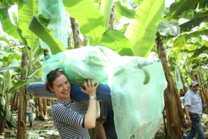 Jennie Coleman on a banana farm